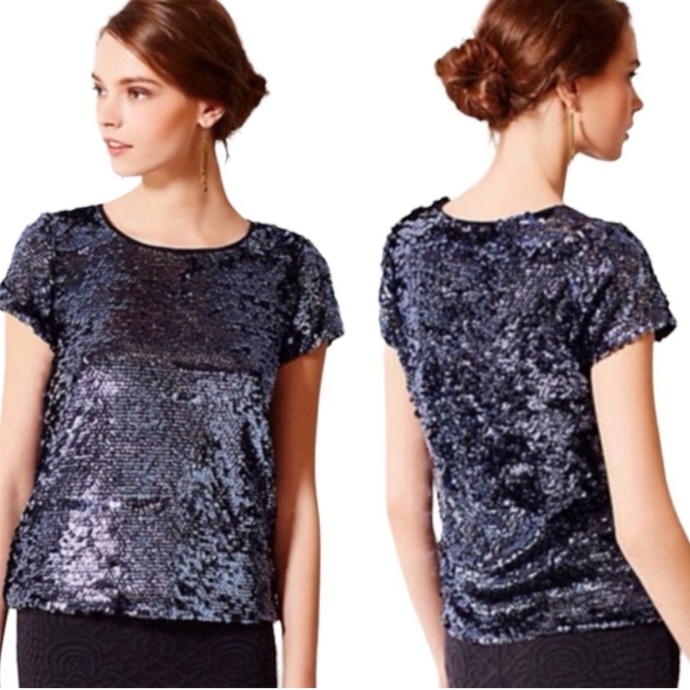 LEIFSDOTTIR + Anthropologie sequined top